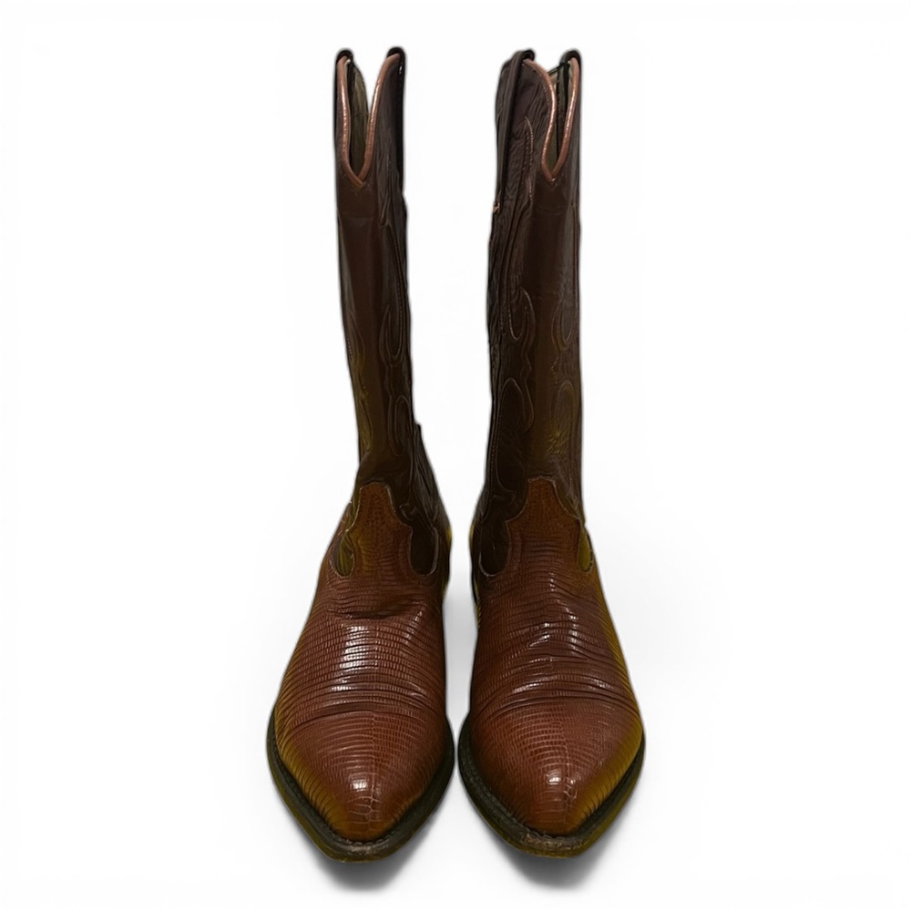 VTG Los Altos Geniune Lizard Brown Cowboy Boots Womens US Size 6M Rodeo Western - Picture 2 of 11
